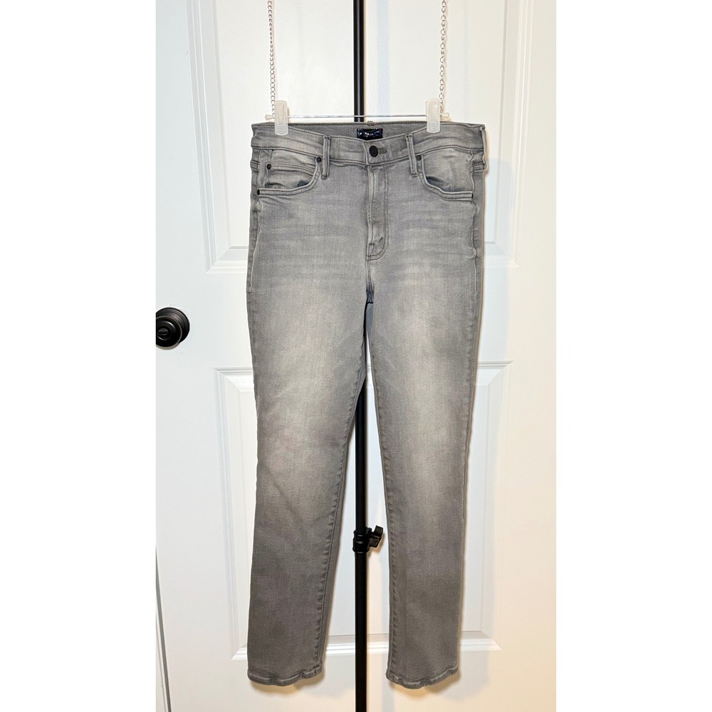 Mother The Rascal Hover Straight Leg Jeans Grey High Rise Slim Stretch Denim 29 - Picture 4 of 12